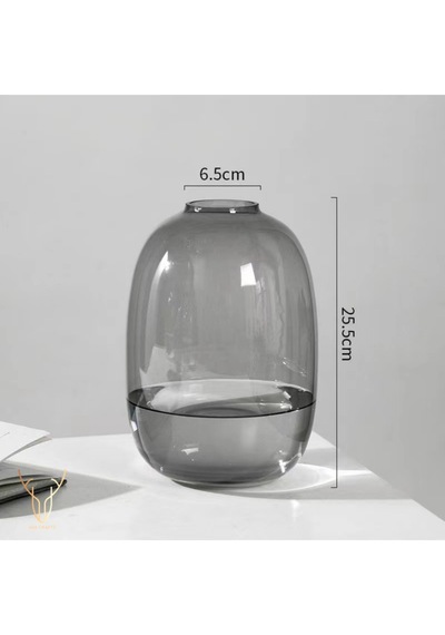 Nomo Grı Cam Vazo - 25,5 Cm Gri