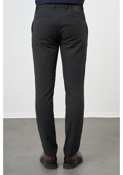 İmza Siyah Düz Gabardin Slim Fit Casual Pantolon 1003245108 Siyah