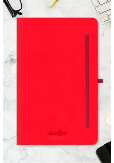 Çizgili 13x21 Cm Tarihsiz Klasik Defter, Kırmızı 124-Pembe