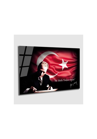 Atatürk Portresi Temperli Cam Tablo, Ev Ve Ofis Duvar Dekoru Hediyelik8
