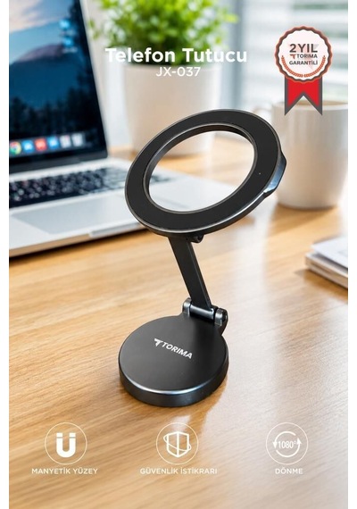Premium Kompakt Stant Araç Gereci Oto Aksesuar Jx037 Siyah Telefon Tutucu Manyetik
