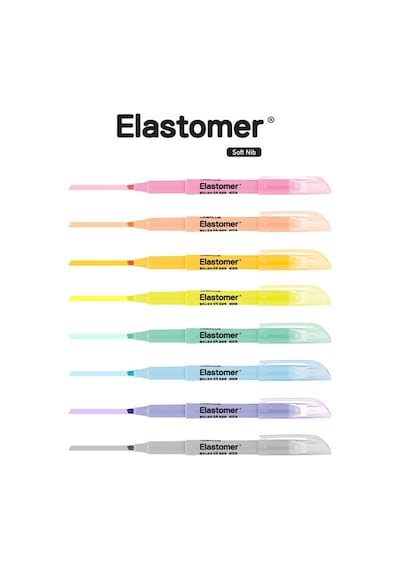 Lineplus Elastomer Fosforlu Kalem Pastel Renkler 8'li Paket