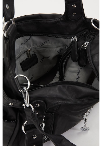 Siyah Zımba Detaylı Omuz Çantası Siyah