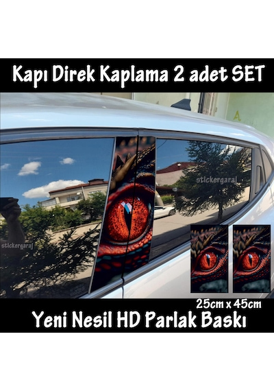 Yılan Ejderha Göz Folyo - 2kapı İçin 2adet Sticker Kaplama - Tuning Modifiye