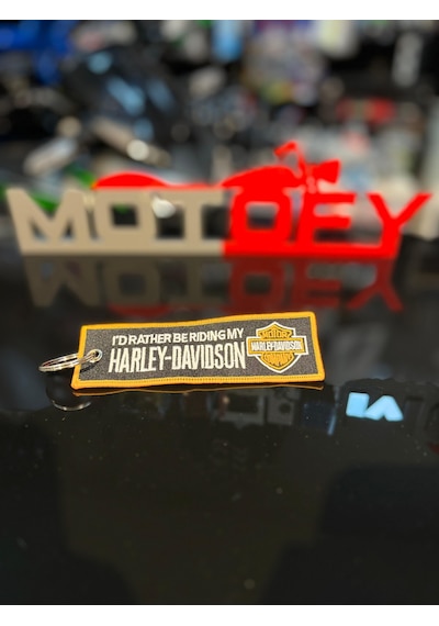 Harley Davıdson Örme Kumaş Dokuma Anahtarlık