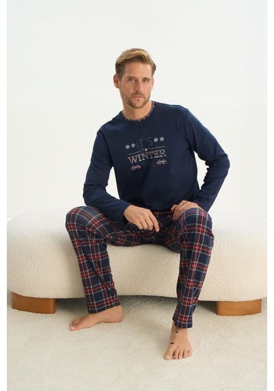 Sevim Erkek Uzun Kol Lacivert Pijama Takım C1t2n5o9 001