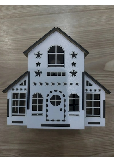 Lavanta Tasarım Işıklı Büyük Maket Ev 4 Beyaz