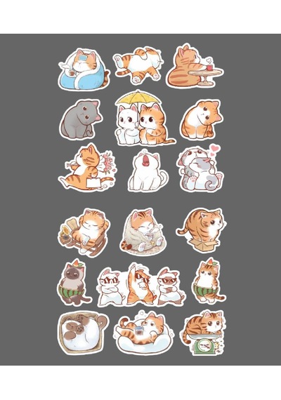 -mat Kağıt-sevimli Kedi Etiketleri -kawai Cat -2 Li - Sevimli Sticker -telefon Süslemeleri Kedi Çıkartmaları Mor