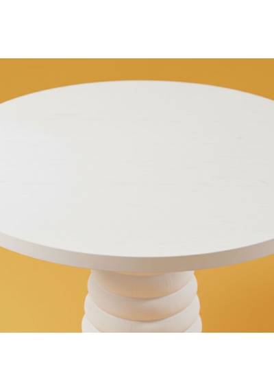 Spirra Yuvarlak Ahşap Yemek Masası 120x120 Beyaz