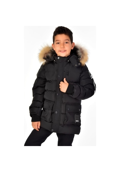 Benitto Kids Erkek Çocuk Natürel Kürklü Mont 51254-siyah Siyah