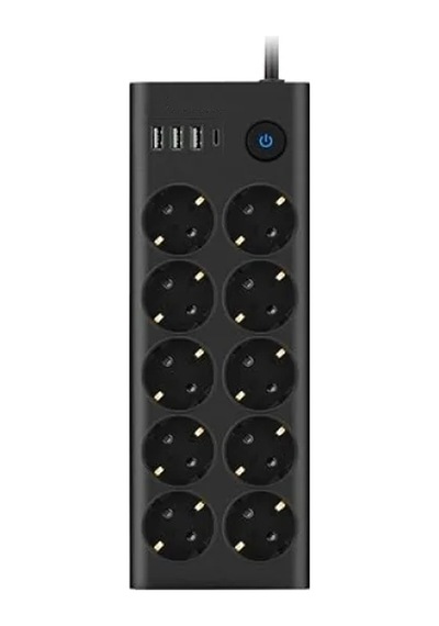 10'lu Priz - 3 Usb, 1 Type-c Girişi, Akım Korumalı 0