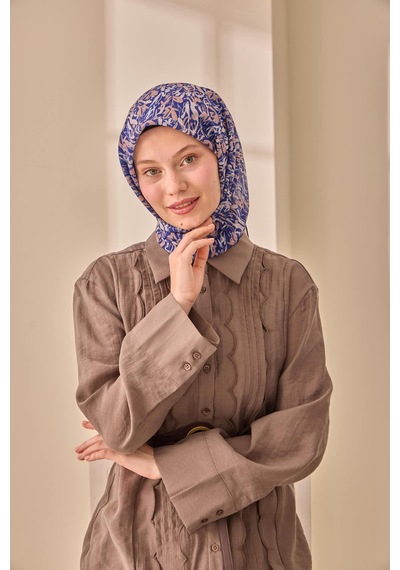 Silk Home Soft Eşarp 73091-03 Vizon, Lacivert, Krem