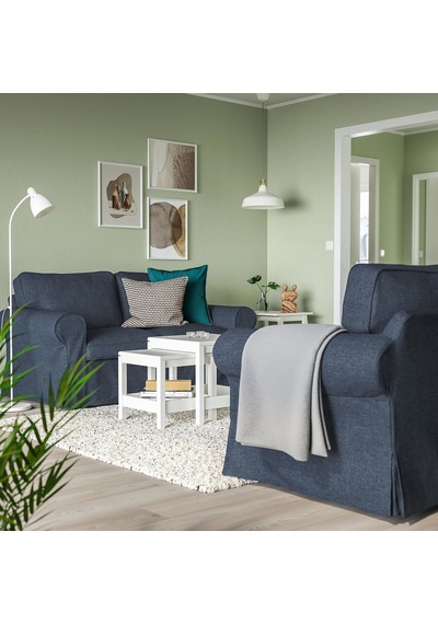 Ikea Mavi Lüks Kanepe - 2'li Kanepe