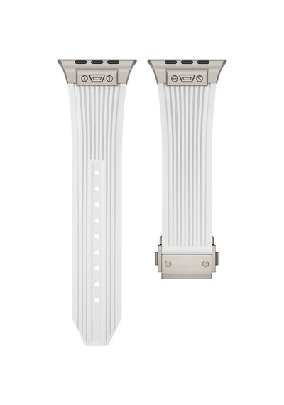 Apple Uyumlu  Watch Ultra 1 / 2 49mm Kordon Klipsli Spor Görünümlü Silikon Kordon 113