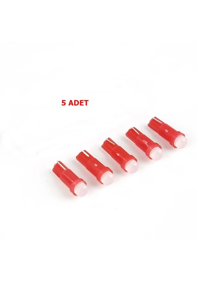 T5 Gösterge Ampülü Led Kırmızı 5 Adet