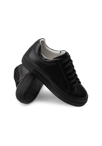 Deery Hakiki Deri Siyah Sneaker Kadın Ayakkabı Siyah (550903299) Siyah