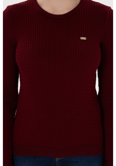 U.S. Polo Assn. Kadın Bordo Bisiklet Yaka Basic Kazak 50312922-VR014