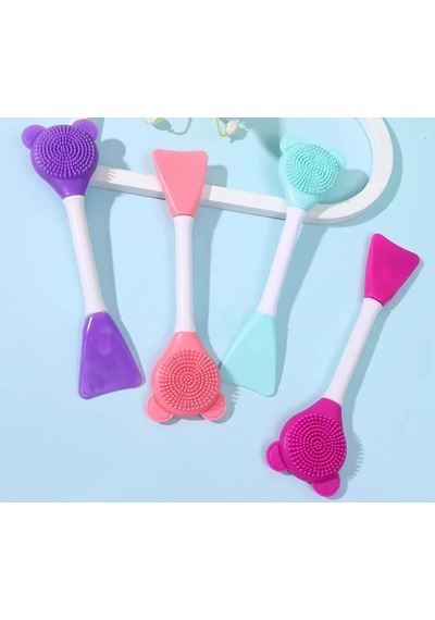 Tineke 3 In 1 Ayıcık Silikon Maske Sürme Peeling Ve Temizleme Firçası Silikon Maske Spatulası