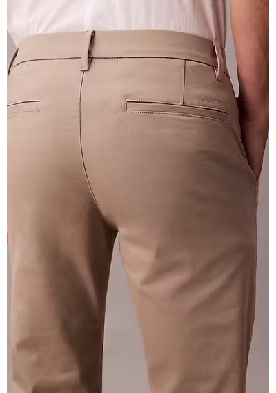 Calvin Klein Erkek Slim Fit Esnek Kumaşlı Chino Pantolon - Bej Vintage Khaki