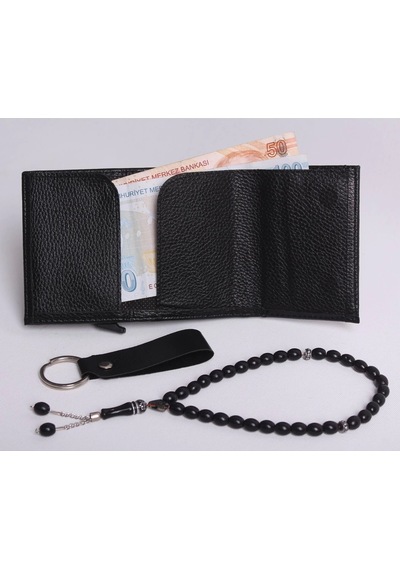 Ozka Leather Collection Kişiye Özel Yeni Trend Mıknatıslı Otomatik Mekanizmalı Cüzdan - Anahtarlık Ve Tespih