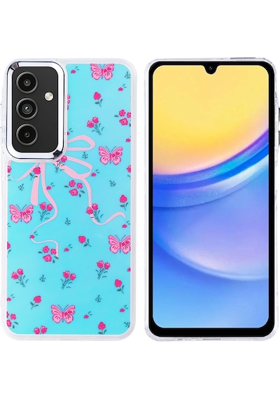 Samsung Uyumlu Galaxy A15 Kılıf Airbag Tasarımlı Zore Hadra Kapak Kelebek