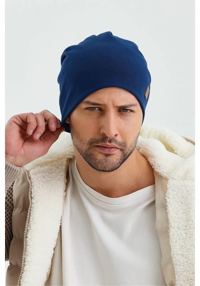Erkek Termal %100 Pamuklu Soft 2 Stil 1 Arada Bere Premium Cuts Serisi - Standart / Açık Lacivert Açık Lacivert