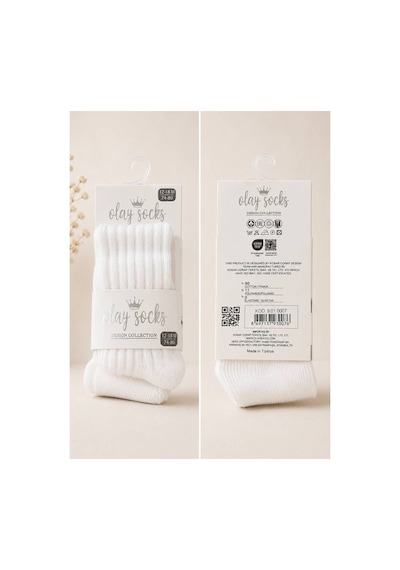 Olay Socks Fitilli Külotlu Çorap Beyaz