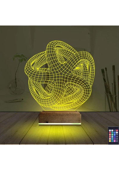 Luvivia Geometrik Dekoratif 3d Lamba - Masa Gece Lambası V6 Şeffaf