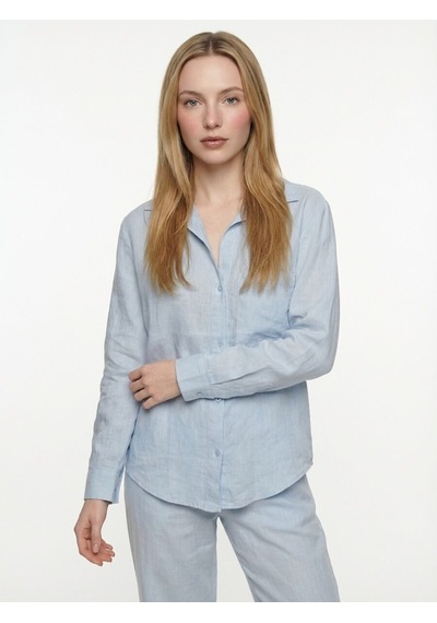 LOFT Regular Fit Kadın Gömlek U.kol Lf2042205 Q1.v1 Açık Mavi