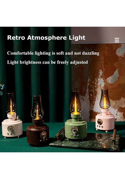 Maiyame Retro Yağ Lambası Şeklinde Bluetooth Hoparlör, Taşınabilir Led Gece Lambası Ve Uyku Ses Makinesi, C210 Pembe Model Çok Renkli