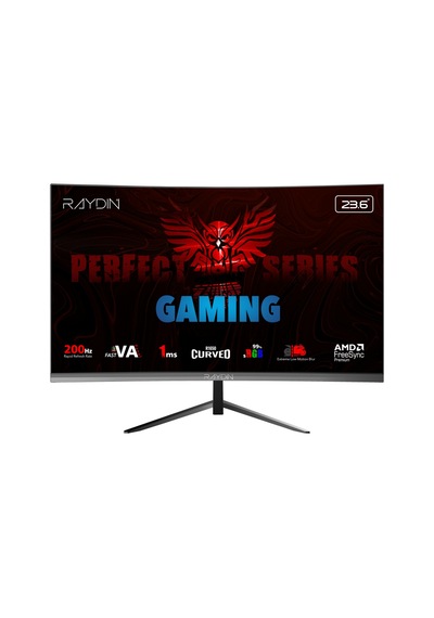 Raydın Mm24rfa-200hz, 23.6&quot , 1ms, 200hz, Full Hd, 300 Nits, Hdmı, Dp, Hoparlör, Va Led, R1650 Curved, Frameless, Freesync Gaming Monitör
