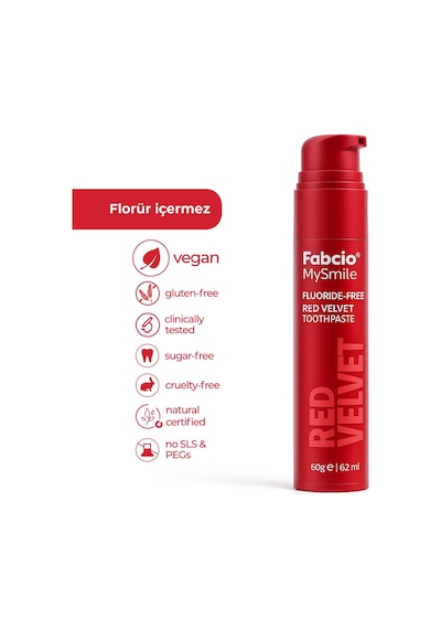 Fabcio Mysmile Florürsüz Diş Macunu Red Velvet Ferahlığı Tam Koruma