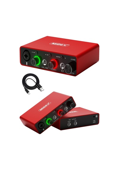 Tr Glx-700rd Usb Stüdyo Ses Kartı, 2 Giriş 2 Çıkış, 24bit/192khz