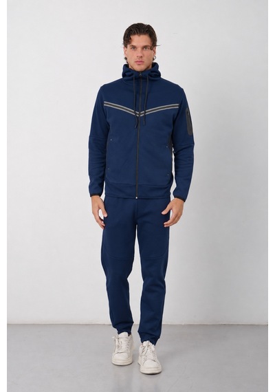 Dechers Erkek Siyah Tech Fleece Double Face Kapüşonlu Fermuarlı Eşofman Takımı - E228 Lacivert Dechers Erkek Siyah Tech Fleece Double Face Kapüşonlu Fermuarlı Eşofman Takımı - E228 Lacivert