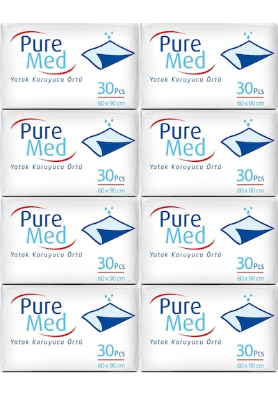 Puremed Hasta Yatak Koruyucu 8 x 30'lu 60 x 90 CM