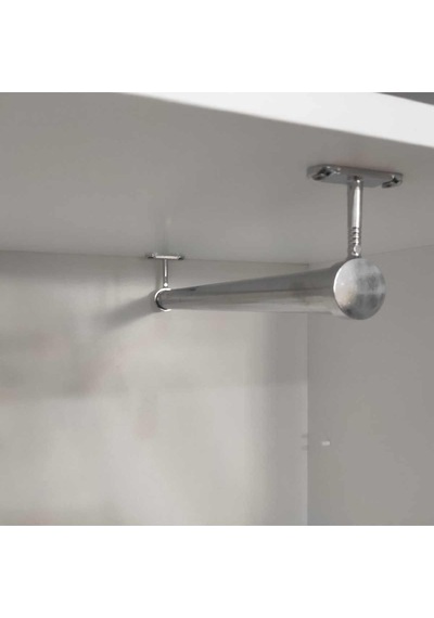 Dolap Içi 50cm Krom Yuvarlak Askı Borusu Askı Borusu +flanş+vida - Dolap İçi Düzenleyiciler - 2