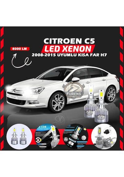 Citroen C4 2012-2017 Uzun Far Uyumlu Şimşek Etkili Led Xenon Performance Series H7