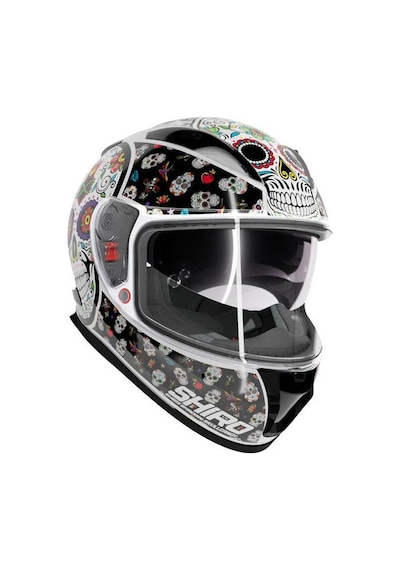 Shiro Sh-605 Sv Skull Candy Full Face Motosiklet Kaskı + Iridium Vizör Çok Renkli