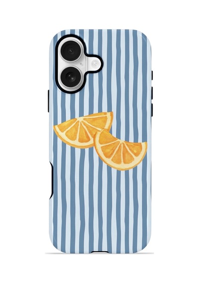 Apple iPhone Uyumlu 17 Vorian Çift Katmanlı Magsafe Kılıf Blue Orange Slices