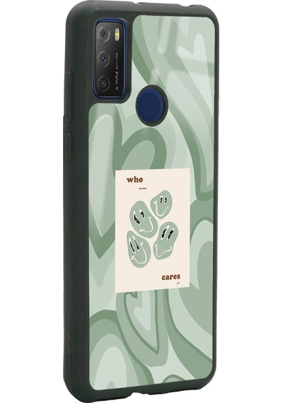 Tcl 20e Who Cares Green Tasarımlı Glossy Telefon Kılıfı Çok Renkli