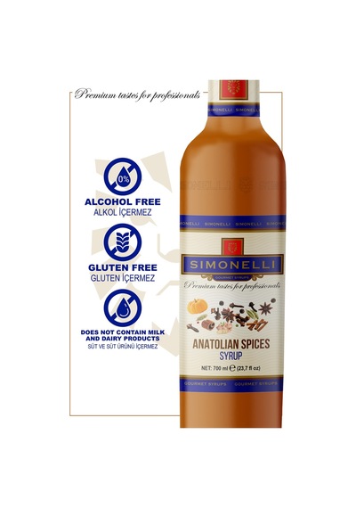 Simonelli Kahve Şurubu | Anadolu Baharatları | 70 CL | + Pompa