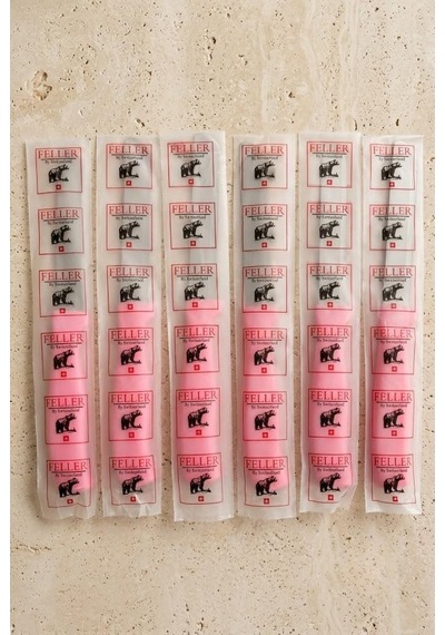 Feller 6'lı Lazer Tırtıklı Paslanmaz Çelik Sebze Meyve Bıçağı 22x2.4 Cm - Pembe Saplı Soyma Ve Doğrama Seti