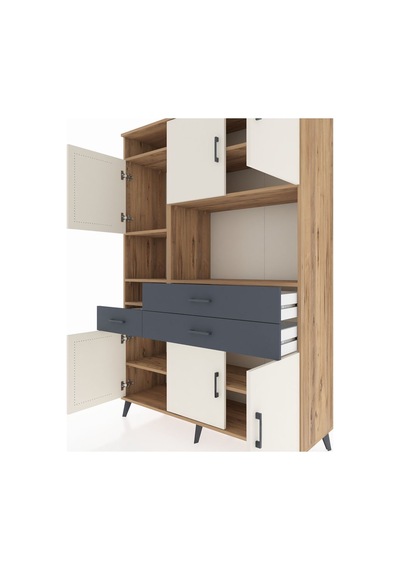 Hyperion Dolap 9 Raflı 3 Çekmeceli 6 Kapaklı 132x44x195 Çam-aytaşı/antrasit Aytası/antrasıt - Atlas Çam Hyperion Dolap 9 Raflı 3 Çekmeceli 6 Kapaklı 132x44x195 Çam-aytaşı/antrasit Aytası/antrasıt - Atlas Çam