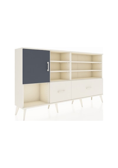 Arges Konsol 8 Raflı 2 Çekmeceli Tek Kapaklı 176x30x99 Aytaşı-antrasit/aytaşı Antrasıt/aytası - Aytası