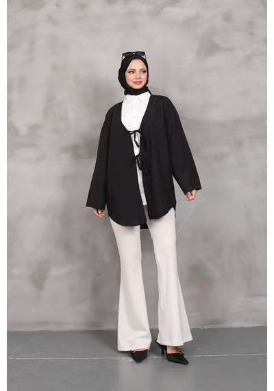 Unika Boutique Önü Baglamalı Kimono 2 Li Pembe Lacivert Blackbonds Siyah