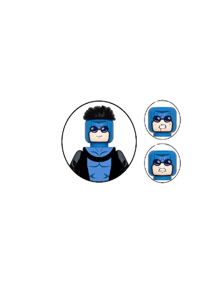 X-209 Süper Kahraman Yapı Oyuncak Figür Blue Suit İnvincible Mb0017