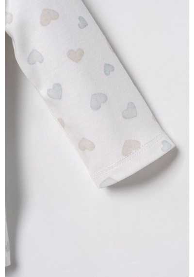 U.S. Polo Assn. Nakışlı Kız Bebek Cute Hearts Beyaz Gömlek Pijama Takımı Usb3203-c-v1 Usb3203-c-v1