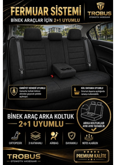 Renault Clio 5 2020 Ve Sonrası Uyumlu Nergis Serisi Mavi Oto Koltuk Kılıfı