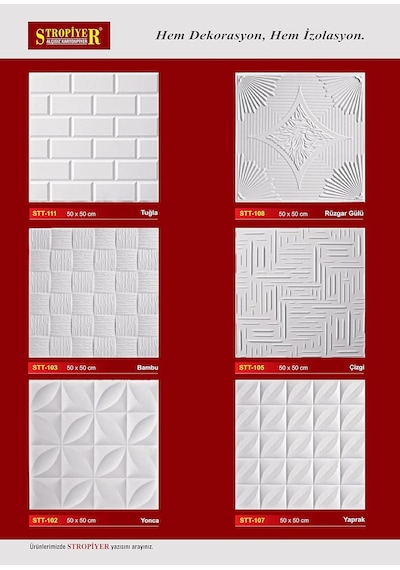Pakpiyer Tavan Kaplama Kartonpiyer Stropiyer 50x50 Rüzgar Gülü Tavan Kaplama 20 Ad -5m2 50x50