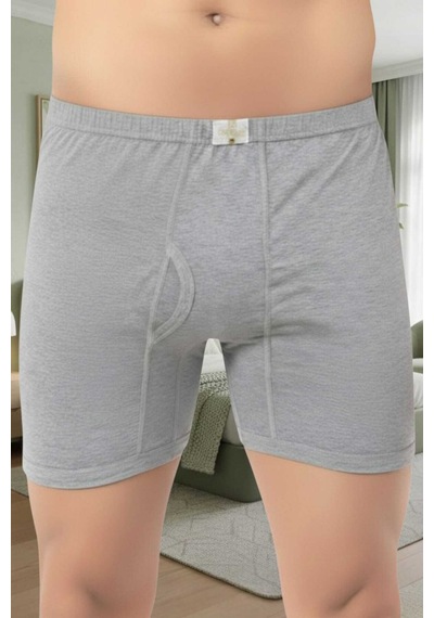 Uniquetrenders Erkek %100 Pamuklu 6'lı Süprem Kumaş Penye Boxer Gri